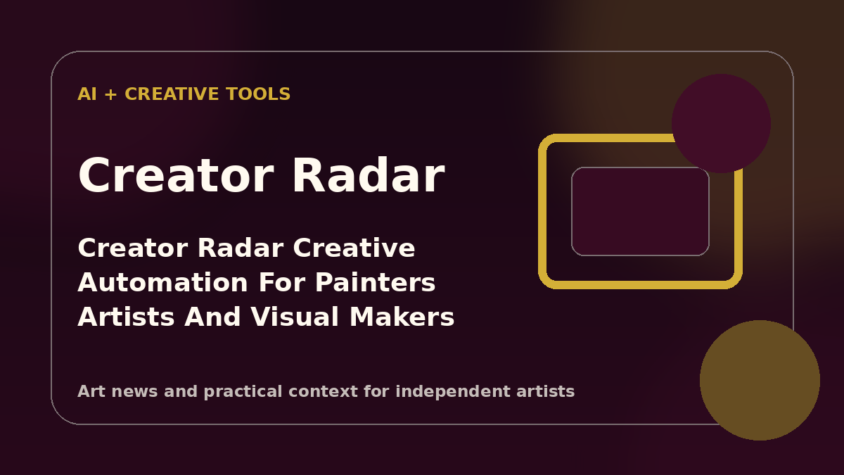 Creator Radar: Creative Automation for painters, artists and visual makers