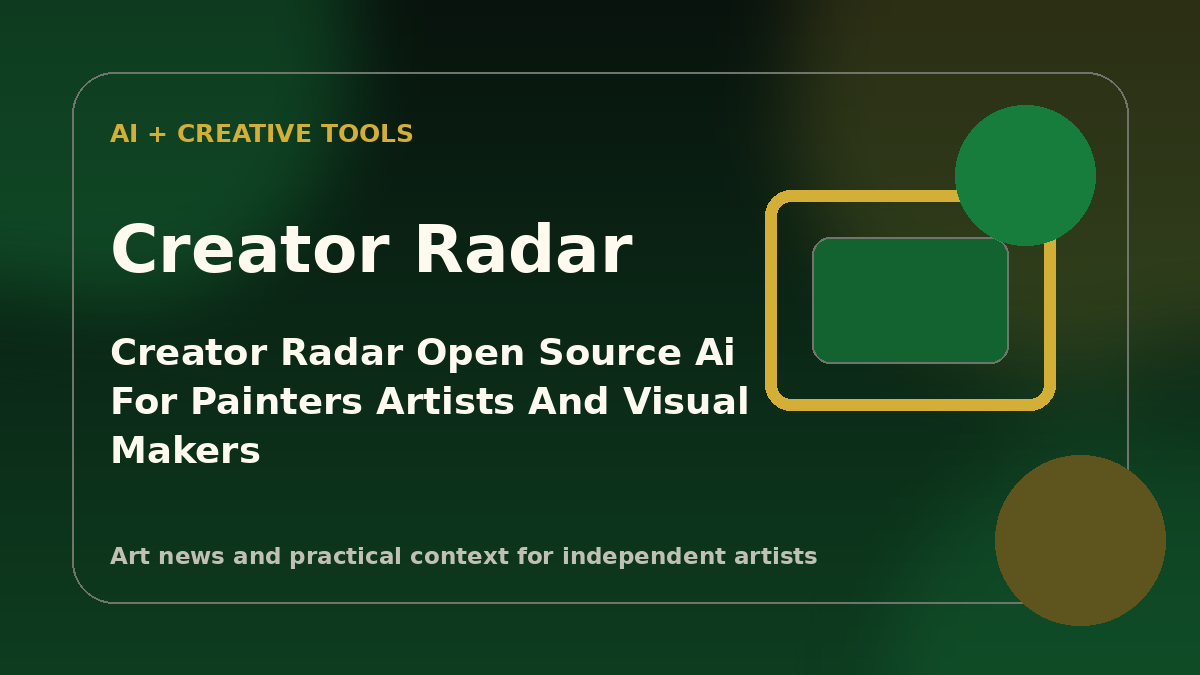 Creator Radar: Open-Source Ai for painters, artists and visual makers