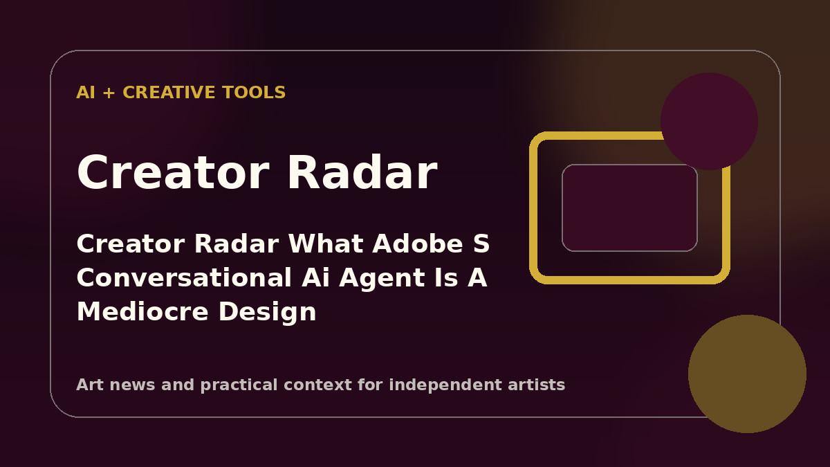 Creator Radar: What “Adobe’s conversational AI agent is a mediocre design intern” means for painters