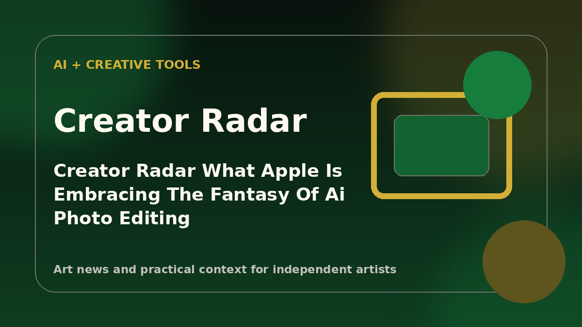 Creator Radar: What “Apple is embracing the fantasy of AI photo editing” means for painters