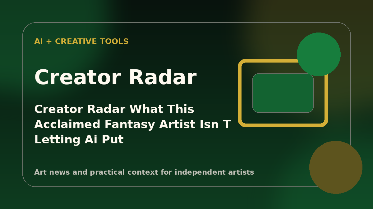 Creator Radar: What “This acclaimed fantasy artist isn't letting AI put him off traditional painting on vast canvases” means for painters
