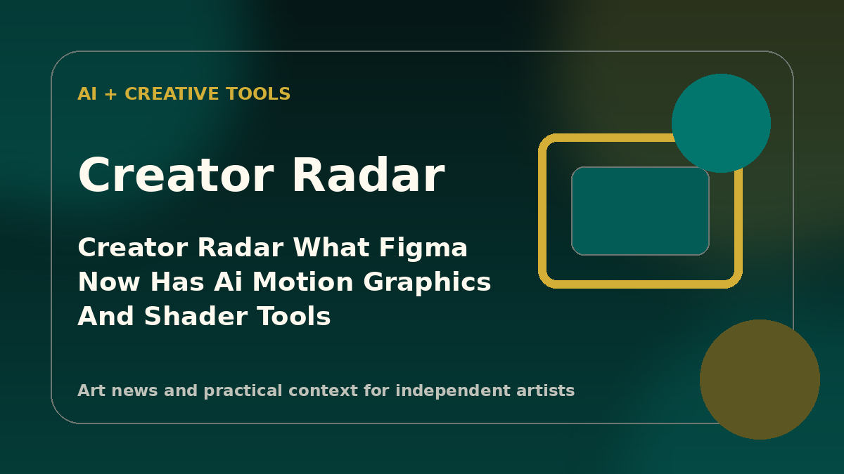Creator Radar: What “Figma now has AI motion graphics and shader tools” means for painters