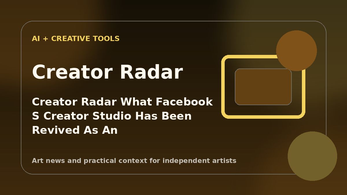 Creator Radar: What “Facebook’s Creator Studio has been revived as an AI companion app” means for painters
