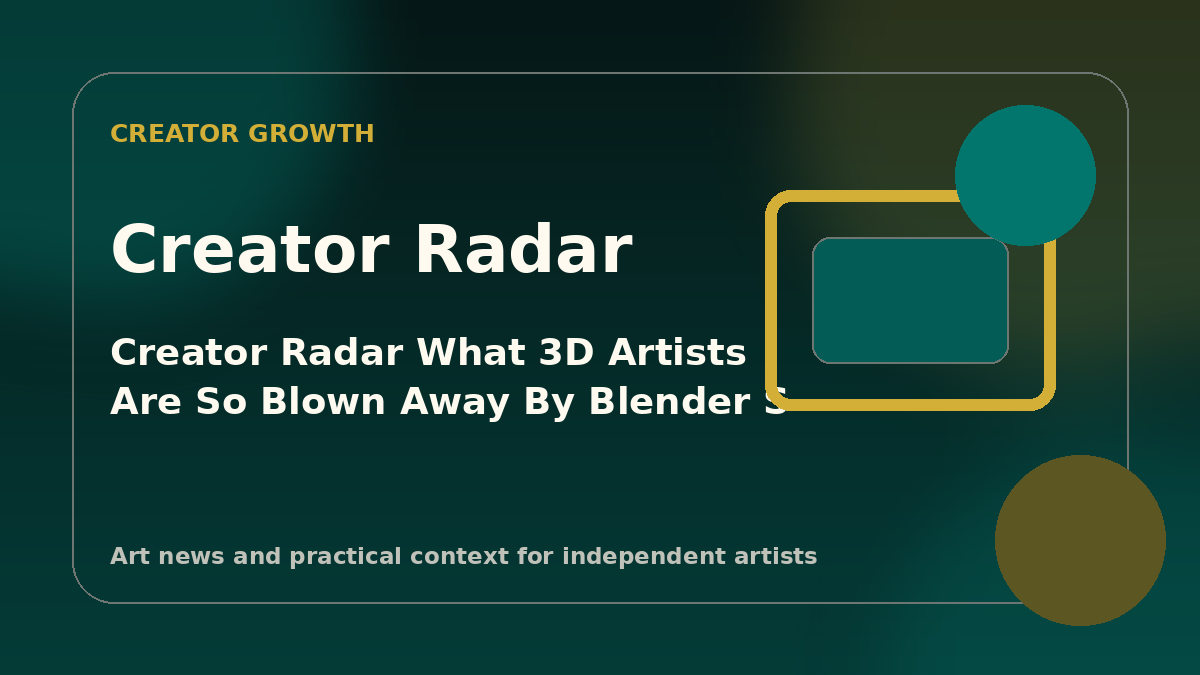 Creator Radar: What “3D artists are so blown away by Blender's latest update, it's hard to believe it's free software” means for painters