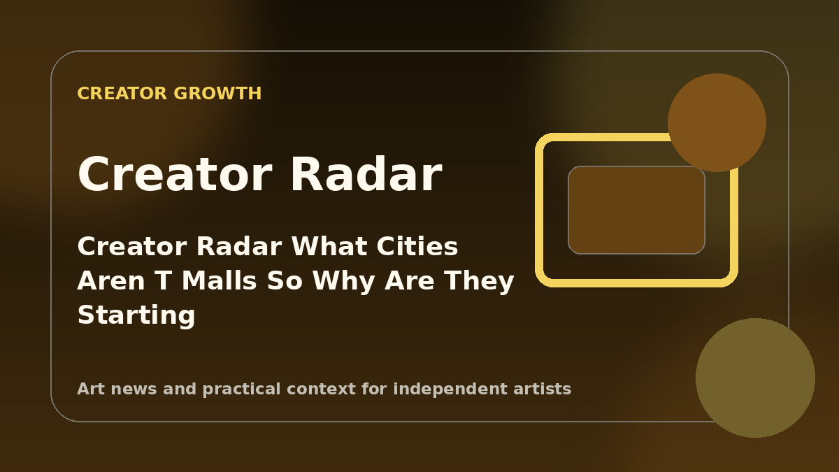 Creator Radar: What “Cities aren't malls. So why are they starting to look like them?” means for painters