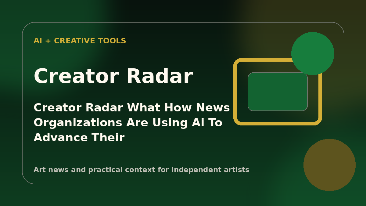 Creator Radar: What “How news organizations are using AI to advance their vital missions” means for painters