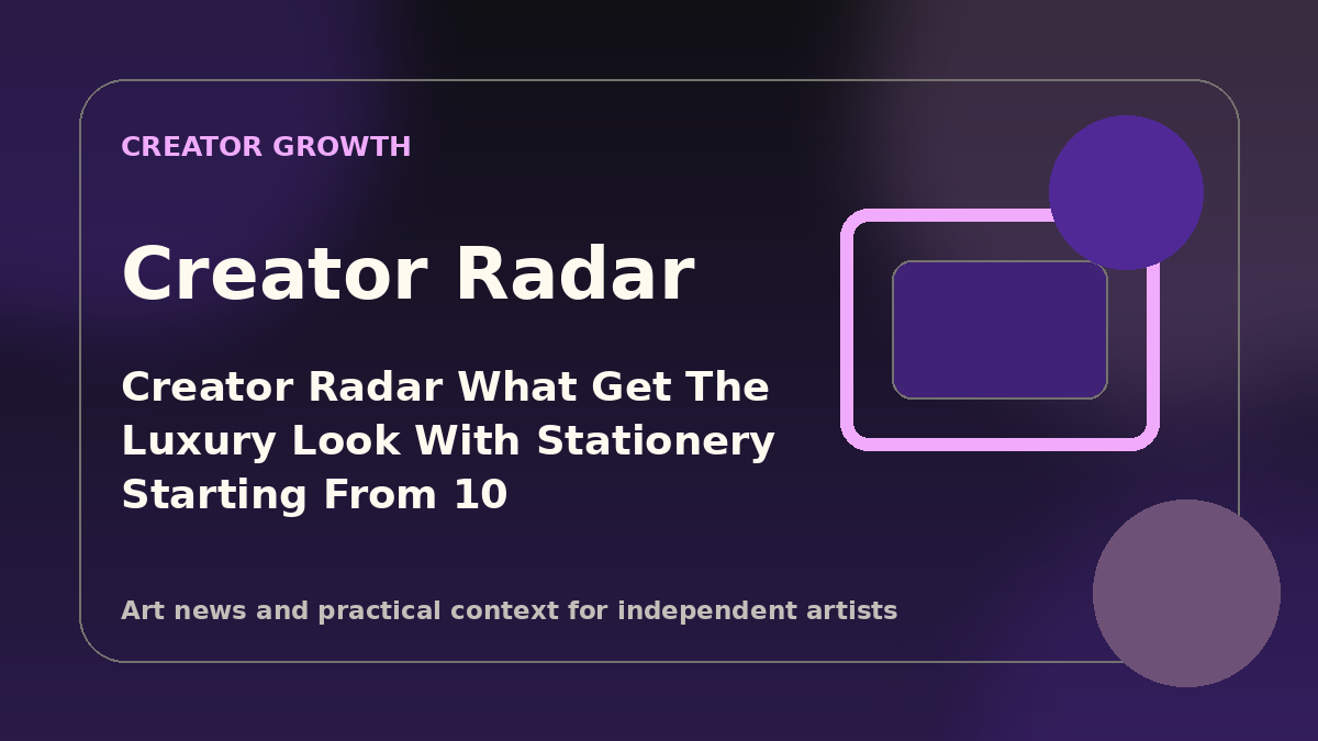Creator Radar: What “Get the luxury look with stationery starting from $10” means for painters