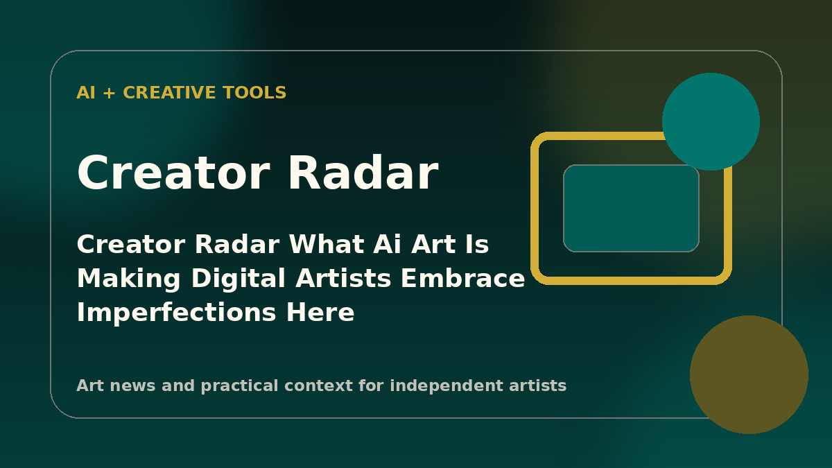 Creator Radar: What “AI art is making digital artists embrace imperfections – here's how” means for painters