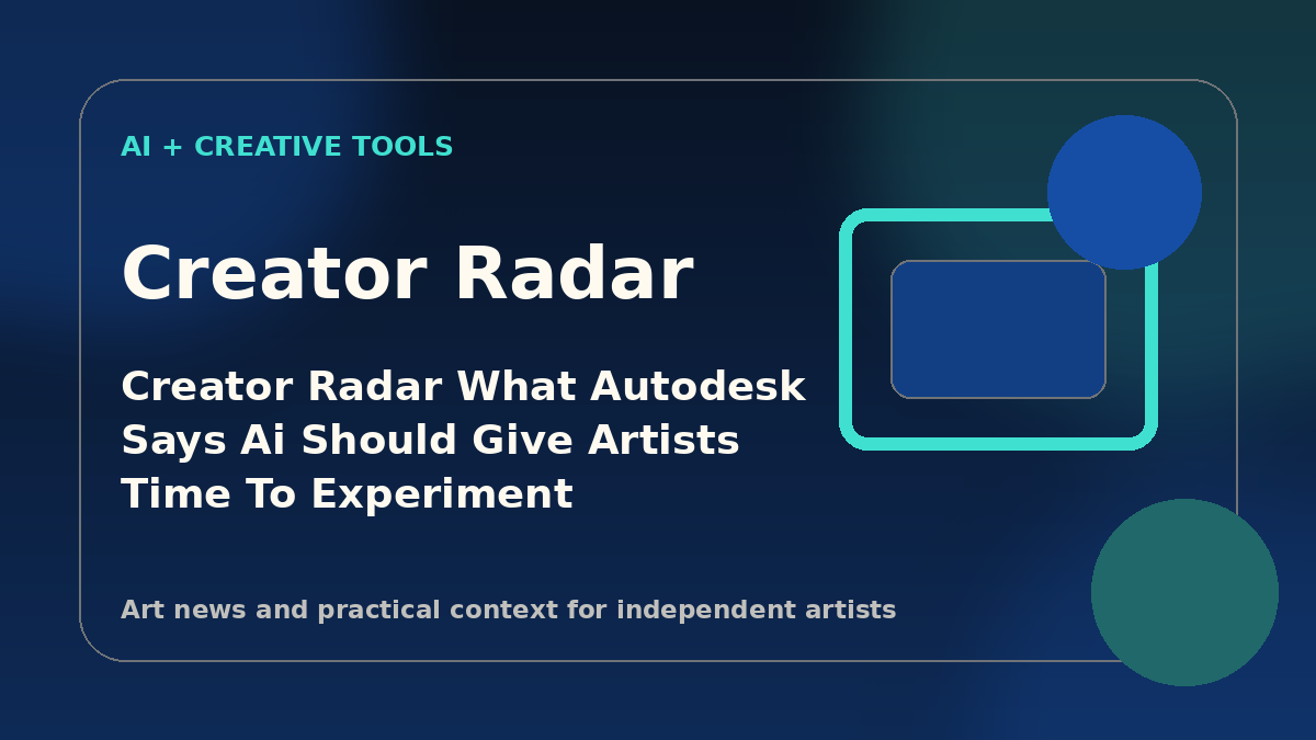 A minimalist graphic illustrating creative studio tools and digital workflow experimentation for independent visual artists.