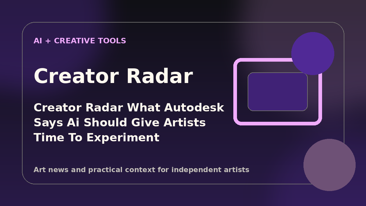 Branded graphic depicting digital workflow icons turning into paintbrush strokes and creative studio experimentation.