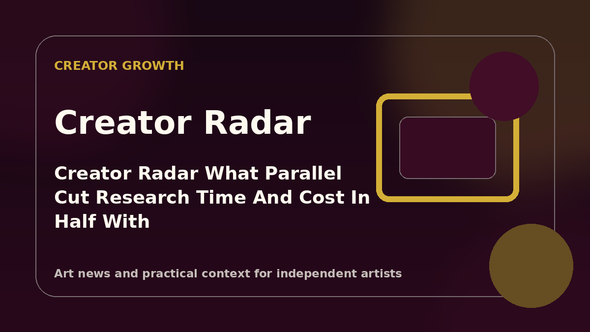 Creator Radar graphic featuring digital network nodes alongside studio painting palette and canvas artwork