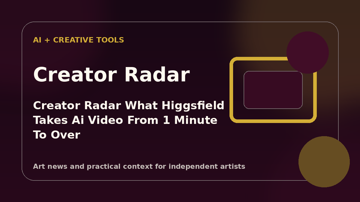 Creator Radar editorial graphic showing an easel, video timeline interface, and modern digital canvas display.