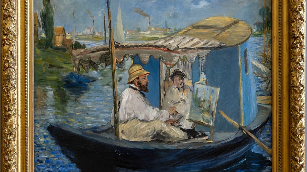 Claude Monet Painting in his Studio - Édouard Manet.jpg — licensed editorial image